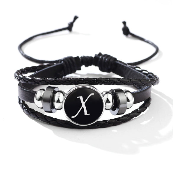 Wholesale Handmade Leather Bracelet With Letters Numbers Text Pattern Unisex Style