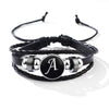 Wholesale Handmade Leather Bracelet With Letters Numbers Text Pattern Unisex Style