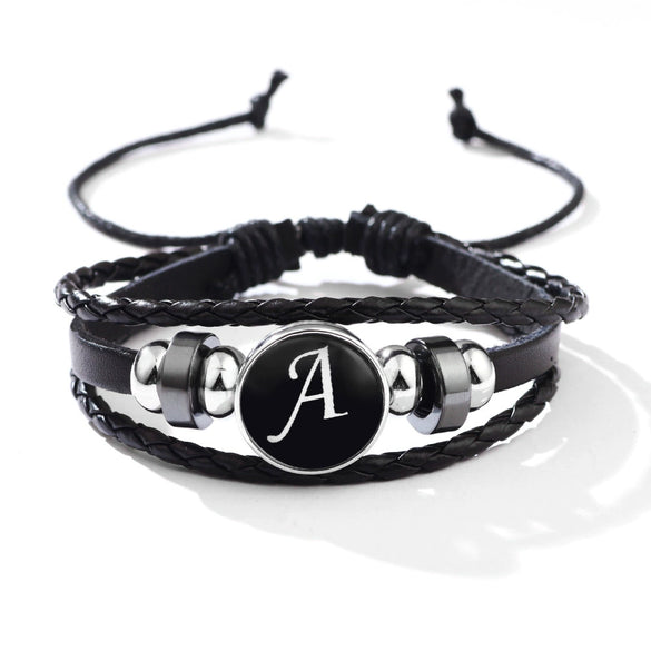 Wholesale Handmade Leather Bracelet With Letters Numbers Text Pattern Unisex Style