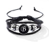 Wholesale Handmade Leather Bracelet With Letters Numbers Text Pattern Unisex Style