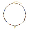 Wholesale Handmade Light Luxury Natural Tiger Eye And Freshwater Pearl Beaded Love Heart Pendant Necklace For Women