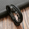 Wholesale Handmade Magnetic Material Geometric Skull Bracelets For Men Electroplated Jewelry