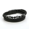 Wholesale Handmade Magnetic Material Geometric Skull Bracelets For Men Electroplated Jewelry