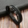 Wholesale Handmade Magnetic Material Geometric Skull Bracelets For Men Electroplated Jewelry