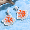 Wholesale Handmade Marine Animal Beaded Earrings With Shell And Rice Beads In Bohemian Style