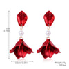 Wholesale Handmade Matte Resin Flower Tassel Earrings For Women