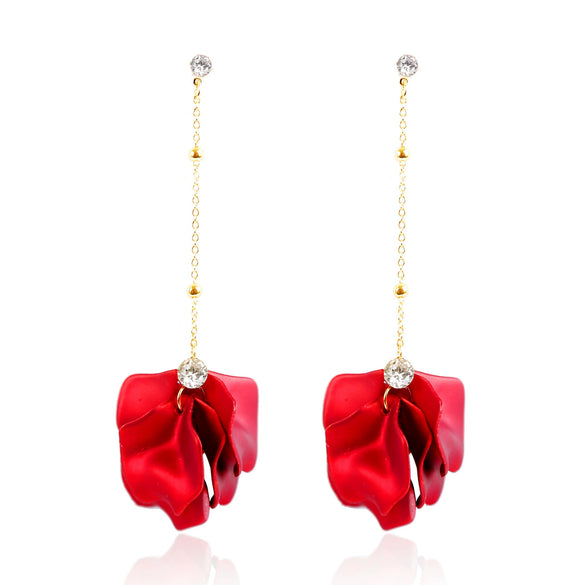 Wholesale Handmade Matte Resin Flower Tassel Earrings For Women