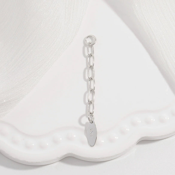 Wholesale Handmade Minimalist Drop Shape 925 Sterling Silver Tail Chain Extended Chain Diy Bracelet Necklace Accessories
