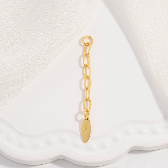 Wholesale Handmade Minimalist Drop Shape 925 Sterling Silver Tail Chain Extended Chain Diy Bracelet Necklace Accessories