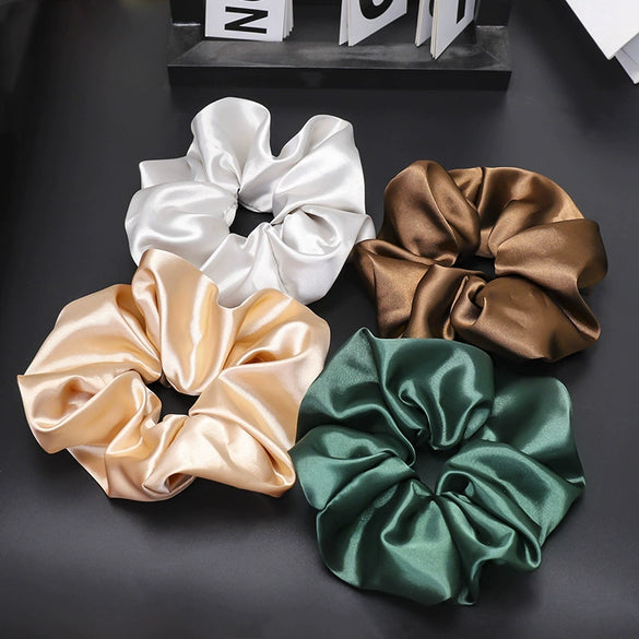 Wholesale Handmade Minimalist Natural Cloth Hair Ring Solid Color Hair Accessories