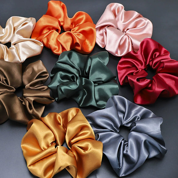 Wholesale Handmade Minimalist Natural Cloth Hair Ring Solid Color Hair Accessories