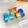 Wholesale Handmade Minimalist Pvc Mshaped Dopamine Rainbow Hair Clips For Women