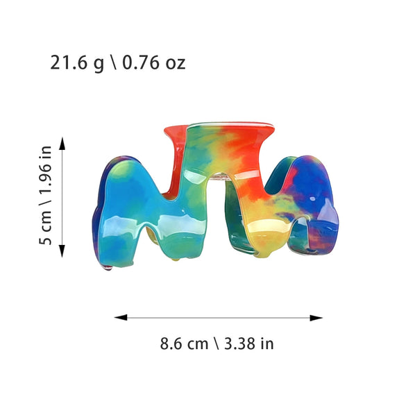 Wholesale Handmade Minimalist Pvc Mshaped Dopamine Rainbow Hair Clips For Women