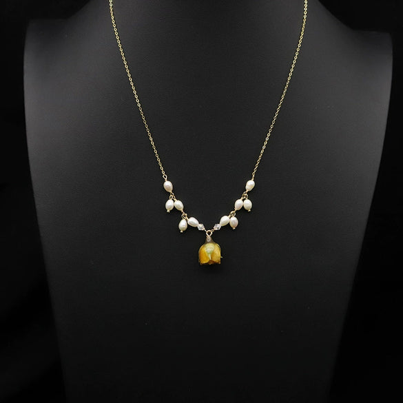 Wholesale Handmade Natural Freshwater Pearl Jewelry Retro Geometric Style Necklace Clavicle Chain Bracelet Electroplated