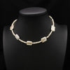 Wholesale Handmade Natural Freshwater Pearl Jewelry Retro Geometric Style Necklace Clavicle Chain Bracelet Electroplated