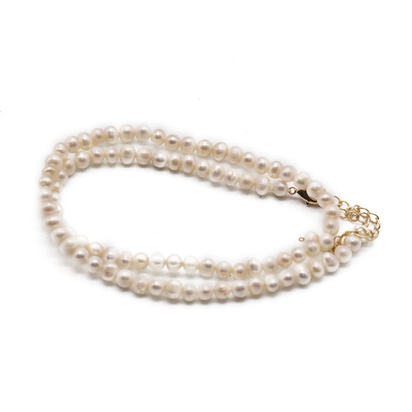 Wholesale Handmade Natural Freshwater Pearl Jewelry Retro Geometric Style Necklace Clavicle Chain Bracelet Electroplated