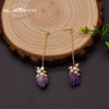 Wholesale Handmade Natural Pearl High End Long Tassel Earrings With Geometric Design For Women