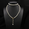 Wholesale Handmade Natural Pearl Sweater Chain With Long Pendant Retro Geometric Style Nonfading Electroplated Jewelry For Women