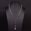 Wholesale Handmade Natural Pearl Sweater Chain With Long Pendant Retro Geometric Style Nonfading Electroplated Jewelry For Women