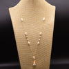 Wholesale Handmade Natural Pearl Sweater Chain With Long Pendant Retro Geometric Style Nonfading Electroplated Jewelry For Women