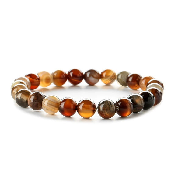 Wholesale Handmade Natural Stone Agate Beaded Bracelet With Geometric Pattern