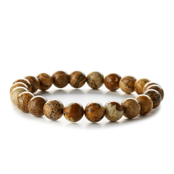 Wholesale Handmade Natural Stone Agate Beaded Bracelet With Geometric Pattern
