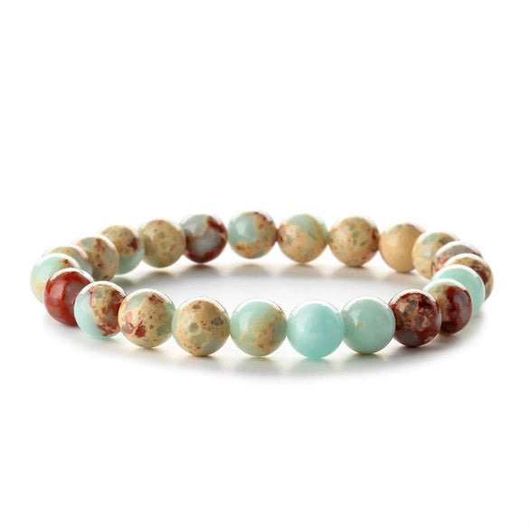 Wholesale Handmade Natural Stone Agate Beaded Bracelet With Geometric Pattern