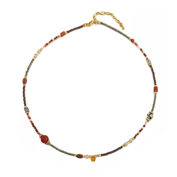 Wholesale Handmade Natural Stone And Czech Beads Geometric Style Women's Necklace
