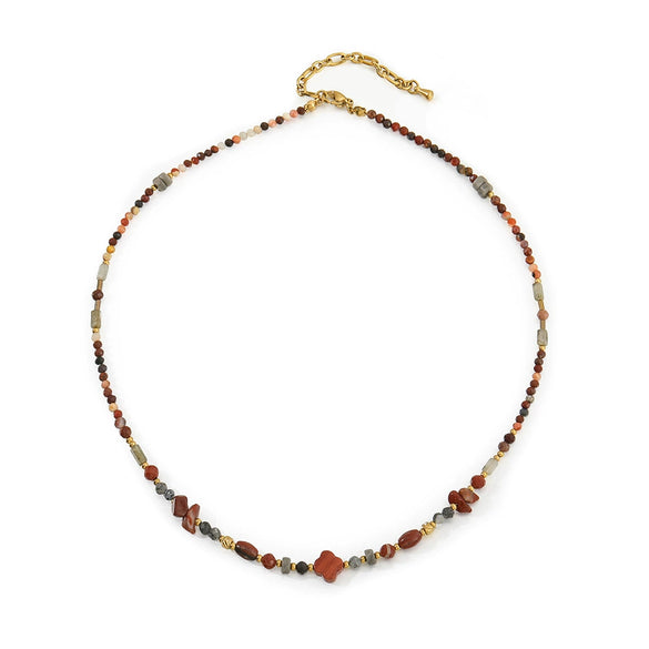 Wholesale Handmade Natural Stone And Czech Beads Geometric Style Women's Necklace