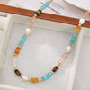 Wholesale Handmade Natural Stone And Stainless Steel Geometric Clavicle Necklace For Women