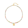 Wholesale Handmade Natural Stone And Stainless Steel Geometric Retro Beaded Necklace For Women