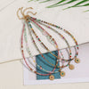 Wholesale Handmade Natural Stone And Stainless Steel Geometric Retro Beaded Necklace For Women