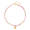 Wholesale Handmade Natural Stone And Stainless Steel Geometric Retro Beaded Necklace For Women