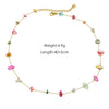Wholesale Handmade Natural Stone Beaded Necklace Stainless Steel Chain Geometric Style Mixed Gemstone Inlay