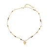 Wholesale Handmade Natural Stone Beaded Necklace With Vintage Style And Geometric Pattern Materials Include Red Agate Shell Egg Yolk Optimized Blue Pine And Copper