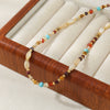 Wholesale Handmade Natural Stone Beaded Necklace With Vintage Style And Geometric Pattern Materials Include Red Agate Shell Egg Yolk Optimized Blue Pine And Copper