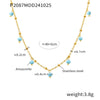 Wholesale Handmade Natural Stone Beads Doublelayered Ultrafine Clavicle Necklace Stainless Steel 18K Gold Plated Geometric