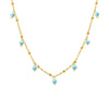 Wholesale Handmade Natural Stone Beads Doublelayered Ultrafine Clavicle Necklace Stainless Steel 18K Gold Plated Geometric