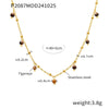 Wholesale Handmade Natural Stone Beads Doublelayered Ultrafine Clavicle Necklace Stainless Steel 18K Gold Plated Geometric