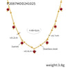 Wholesale Handmade Natural Stone Beads Doublelayered Ultrafine Clavicle Necklace Stainless Steel 18K Gold Plated Geometric