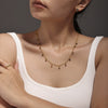 Wholesale Handmade Natural Stone Beads Doublelayered Ultrafine Clavicle Necklace Stainless Steel 18K Gold Plated Geometric