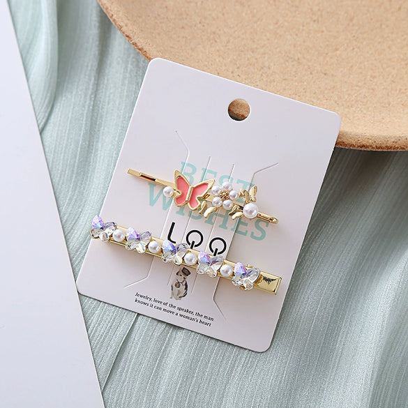 Wholesale Handmade Natural Style Imitation Pearl Plum Blossom Butterfly Hairpin Side Clip For Women Hair Accessories