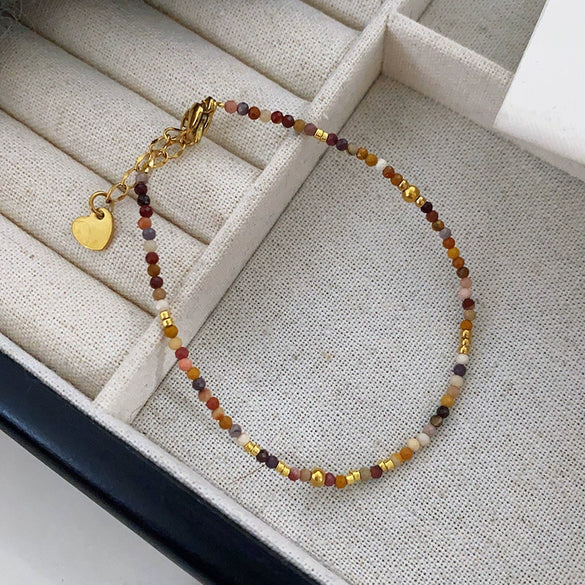 Wholesale Handmade Natural Tiger Eye Stone Pearl Bracelet For Women In Maillard Style