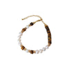 Wholesale Handmade Natural Tiger Eye Stone Pearl Bracelet For Women In Maillard Style