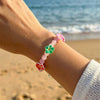 Wholesale Handmade Polymer Clay Flower Beaded Bracelet For Women Vacation Style Jewelry
