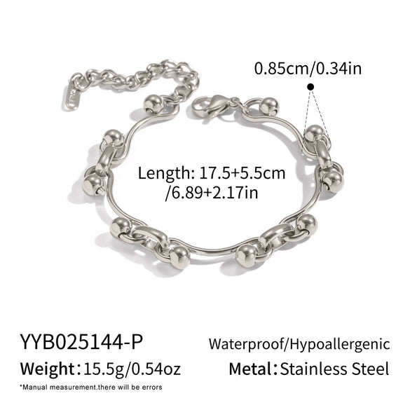 Wholesale Handmade Real Gold Plated Geometric Stainless Steel Bracelet For Women