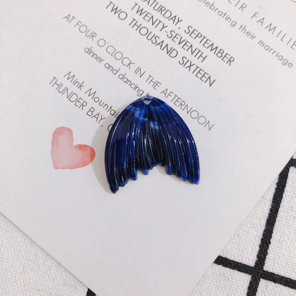 Wholesale Handmade Resin And Plastic Fishtail Stud Earrings With Magic Color Gradient Natural Style And Environmental Protection Treatment
