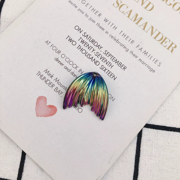 Wholesale Handmade Resin And Plastic Fishtail Stud Earrings With Magic Color Gradient Natural Style And Environmental Protection Treatment