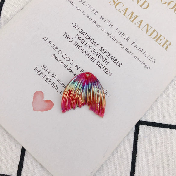 Wholesale Handmade Resin And Plastic Fishtail Stud Earrings With Magic Color Gradient Natural Style And Environmental Protection Treatment