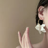 Wholesale Handmade Resin And Plastic Silver Needle Flower Earrings With Elegant Retro Design For Women